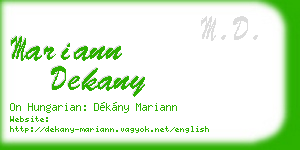mariann dekany business card
